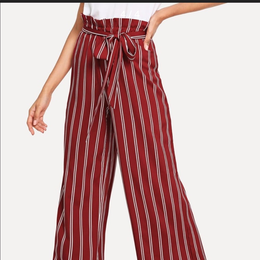 SheIn Striped wide leg pants size Medium - Picture 6 of 7
